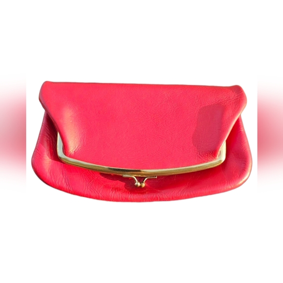 Unbranded Handbags - Vintage Small Leather Red Bag Kiss Lock Clasp